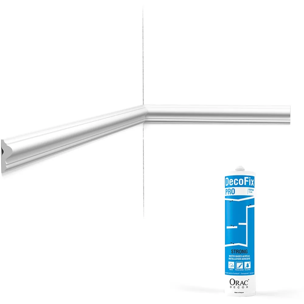 Orac Decor Pack 10 mètres Cimaise murale PX201 avec colle - Orac x Cimaises-et-plus - 2,5 x- Moulure Et Rosace De Plafond