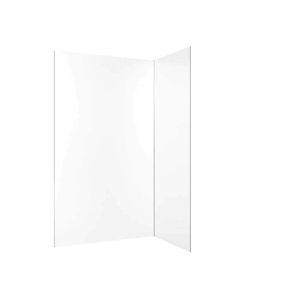 Aurlane Panneau Mural De Salle De Bains<Pack 2 Panneaux Muraux en Aluminium Blanc 80+120x210 cm + Profilés Chrome