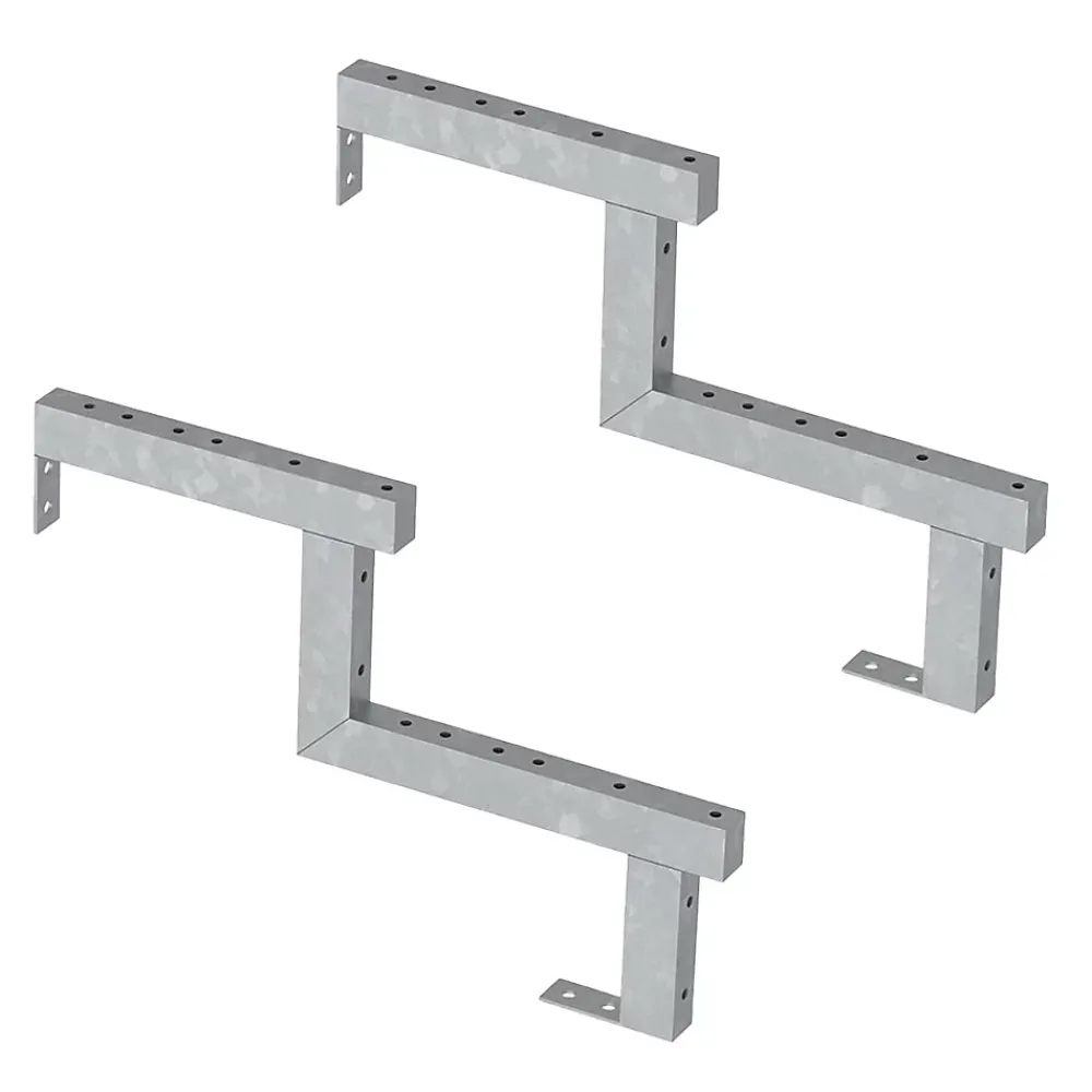 Vinuovo Pack 2 pièces - Limon acier galvanisé 2 marches - H 34cm - Option contremarches- Accessoire D'Escalier