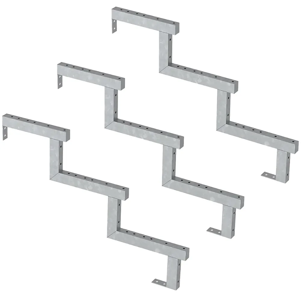 Vinuovo Accessoire D'Escalier<Pack 3 pièces - Limon acier galvanisé 3 marches - H 51cm