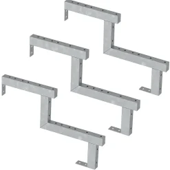 Vinuovo Accessoire D'Escalier<Pack 3 pièces - Limon acier galvanisé 2 marches - H 34cm - Option contremarches