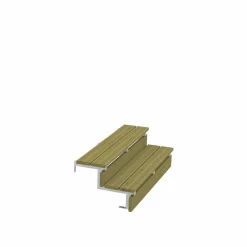 Vinuovo Accessoire D'Escalier<Pack 3 pièces - Limon acier galvanisé 2 marches - H 34cm - Option contremarches