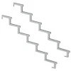 Vinuovo Accessoire D'Escalier<Pack 2 pièces - Limon acier galvanisé 6 marches - H 102cm - Option contremarches