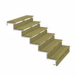 Vinuovo Accessoire D'Escalier<Pack 3 pièces - Limon acier galvanisé 6 marches - H 102cm - Option contremarches