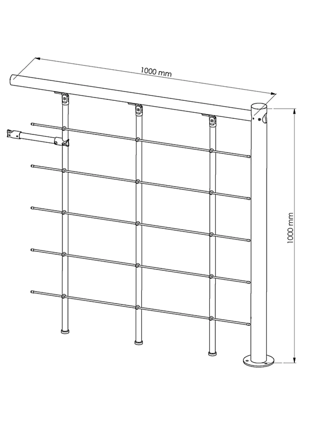 Fortia Garde-Corps, Balustrade<Pack balustrade horizontale à plat noir ral 9004