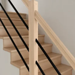 Fortia Garde-Corps, Balustrade<Pack balustrade verticale hêtre coloris naturel et aluminium noir h.100,5 x l.271,8 cm