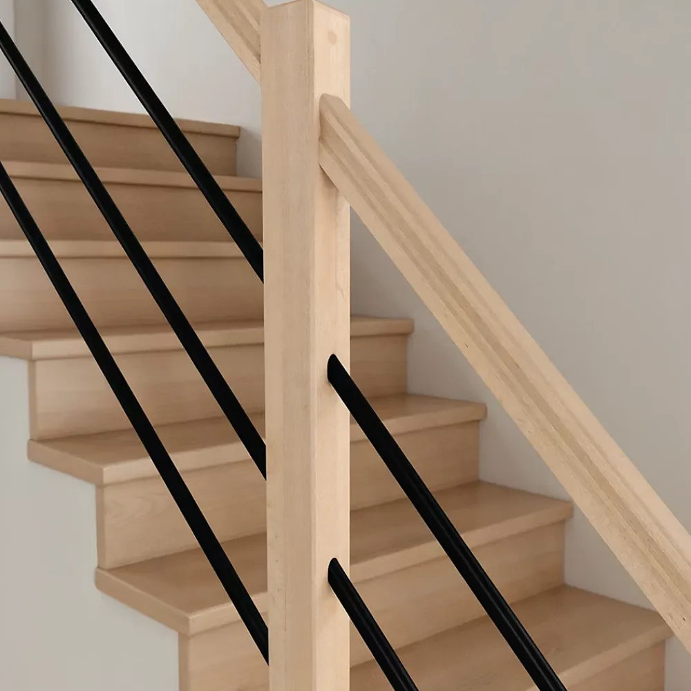 Fortia Garde-Corps, Balustrade<Pack balustrade verticale hêtre coloris naturel et aluminium noir h.100,5 x l.271,8 cm
