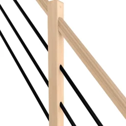 Fortia Garde-Corps, Balustrade<Pack balustrade verticale hêtre coloris naturel et aluminium noir h.105,8 x l.346,8 cm