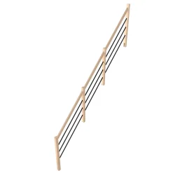 Fortia Garde-Corps, Balustrade<Pack balustrade verticale hêtre coloris naturel et aluminium noir h.105,8 x l.346,8 cm
