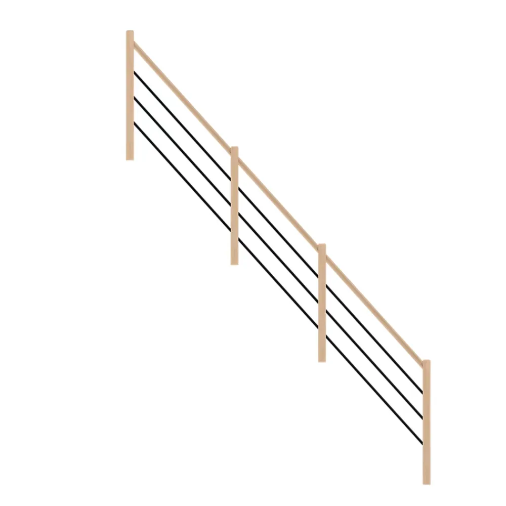 Fortia Garde-Corps, Balustrade<Pack balustrade verticale hêtre coloris naturel et aluminium noir h.105,8 x l.346,8 cm