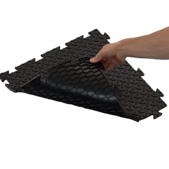 Intec Pack de 10 Dalles PVC Clipsables Noires 50x50 cm Antidérapantes - Revêtement de Sol Garage, Atelier- Dalle Pvc Garage