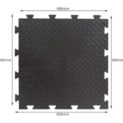 Intec Pack de 10 Dalles PVC Clipsables Noires 50x50 cm Antidérapantes - Revêtement de Sol Garage, Atelier- Dalle Pvc Garage