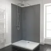 Galedo Panneau Mural De Salle De Bains<Pack de 2 panneaux muraux de salle de bains, gris foncé avec profilés noirs, l.120+90 x H.210 x P.0,3 cm, Alucolors