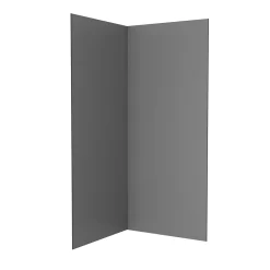 Galedo Pack de 2 panneaux muraux de salle de bains, gris foncé avec profilés noirs, l.90+90 x H.210 x P.0,3 cm, Alucolors- Panneau Mural De Salle De Bains