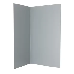 Galedo Pack de 2 panneaux muraux de salle de bains, gris avec profilés chromés, l.120+90 x H.210 x P.0,3 cm, Alucolors- Panneau Mural De Salle De Bains
