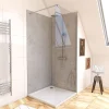 Galedo Pack de 2 panneaux muraux de salle de bains, gris effet pierre avec profilés chromés, l.90+90 x H.210 x P.0,3 cm, Homestone- Panneau Mural De Salle De Bains