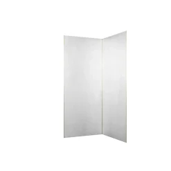 Galedo Panneau Mural De Salle De Bains<Pack de 2 panneaux muraux de salle de bains, blanc effet pierre avec profilés dorés, l.90+90 x H.210 x P.0,3 cm, Homestone