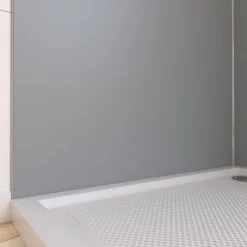 Galedo Pack de 2 panneaux muraux de salle de bains, gris avec profilés chromes, l.90+90 x H.210 x P.0,3 cm, Alucolors- Panneau Mural De Salle De Bains