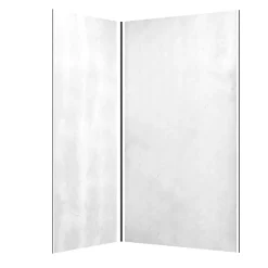Galedo Panneau Mural De Salle De Bains<Pack de 2 panneaux muraux de salle de bains, blanc effet pierre avec profilés noirs, l.120+90 x H.210 x P.0,3 cm, Homestone
