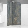 Galedo Panneau Mural De Salle De Bains<Pack de 2 panneaux muraux de salle de bains, gris et doré effet marbre avec profilés chromés, l.90+90 x H.210 x P.0,3 cm, Homestone