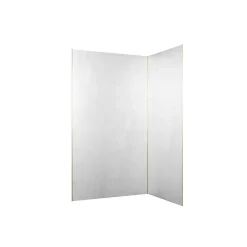 Galedo Panneau Mural De Salle De Bains<Pack de 2 panneaux muraux de salle de bains, blanc effet pierre avec profilés dorés, l.120+90 x H.210 x P.0,3 cm, Homestone