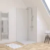 Galedo Panneau Mural De Salle De Bains<Pack de 2 panneaux muraux de salle de bains, blanc avec profilés chromés, l.90+90 x H.210 x P.0,3 cm, Alucolors