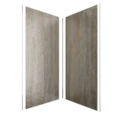 Galedo Panneau Mural De Salle De Bains<Pack de 2 panneaux muraux de salle de bains, marron effet pierre avec profilés chromés, l.90+90 x H.210 x P.0,3 cm, Homestone