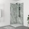Galedo Pack de 2 panneaux muraux de salle de bains, vert effet pierre avec profilés chromés, l.90+90 x H.210 x P.0,3 cm, Homestone- Panneau Mural De Salle De Bains