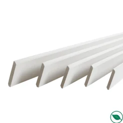 Forestea Moulure<Pack de 5 plinthes bord arrondi MDF revêtues blanc 2200 x 68 x 9 mm