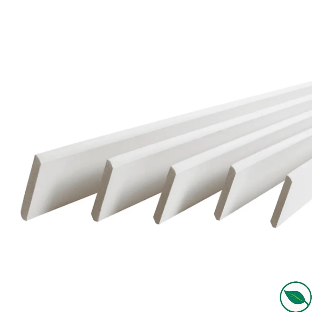 Forestea Moulure<Pack de 5 plinthes bord arrondi MDF revêtues blanc 2200 x 68 x 9 mm