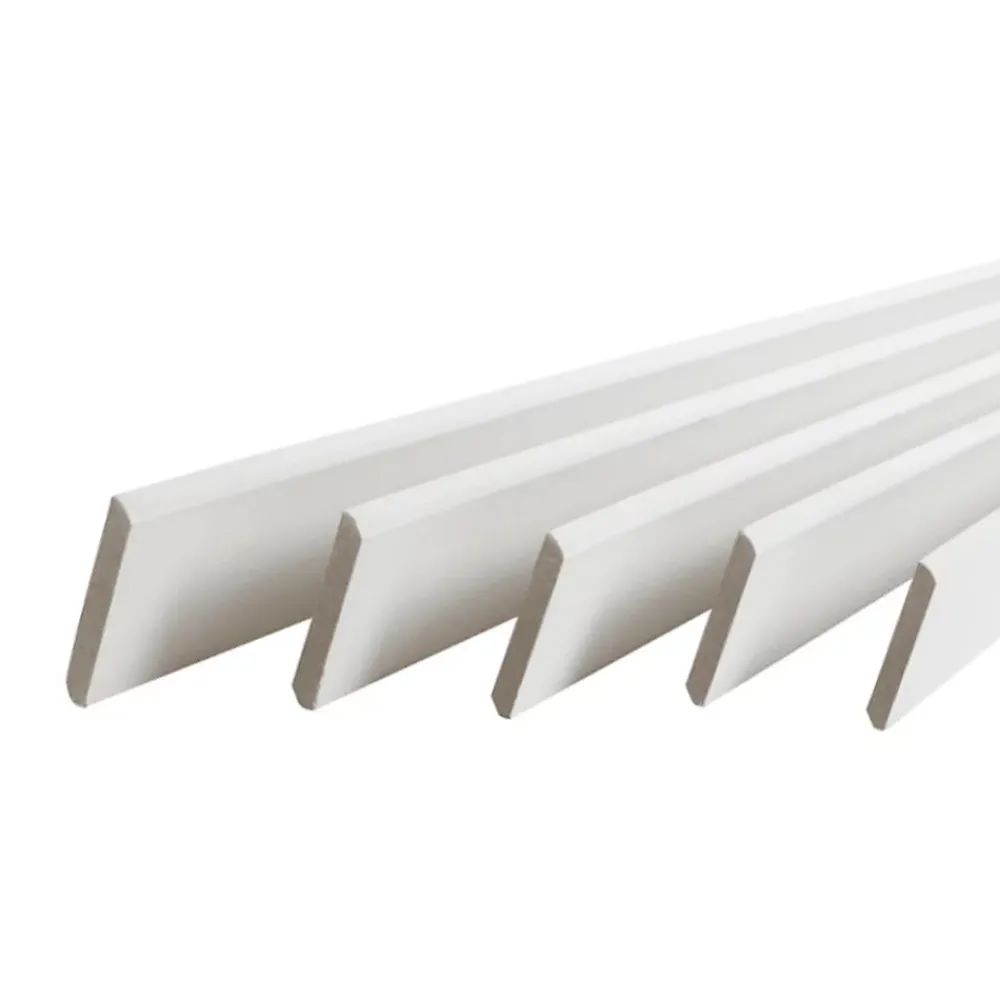 Forestea Moulure<Pack de 5 plinthes bord arrondi MDF revêtues blanc 2200 x 68 x 9 mm