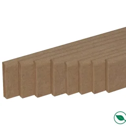Forestea Pack de 8 plinthes bord arrondi MDF brut 2200 x 80 x 14 mm- Moulure