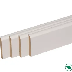 Forestea Moulure<Pack de 4 plinthes bord arrondi MDF revêtues blanc 2200 x 150 x 16 mm