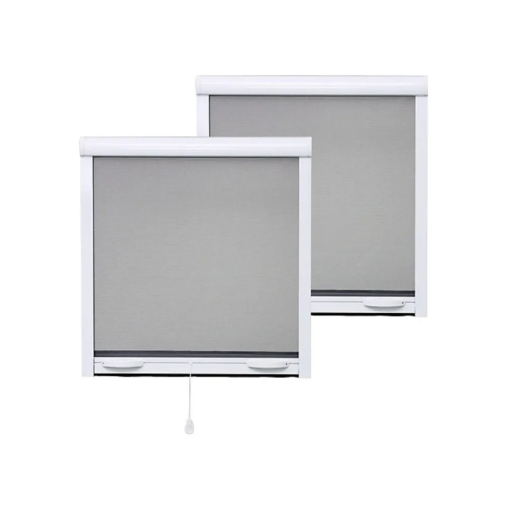 Volet-Moustiquaire PACK ECO de 2 moustiquaires Enroulables ALU H145 cm x L100 cm Blanc- Moustiquaire Pour Fenêtre
