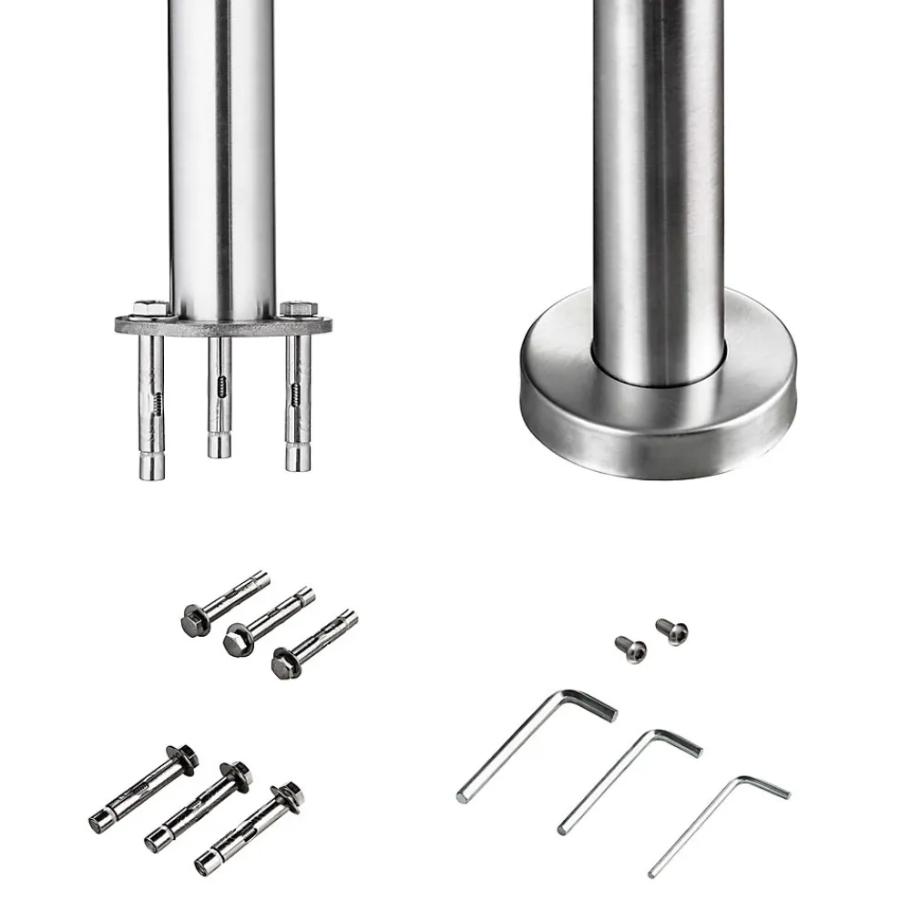 AICA Sanitaire Pack garde-corps 1 m 5 barres inox 304 argent installation verticale intérieur extérieur by Aica- Accessoire D'Escalier