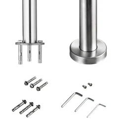 AICA Sanitaire Accessoire D'Escalier<Pack garde-corps 1.2 m 5 barres inox 304 argent installation verticale intérieur extérieur by Aica