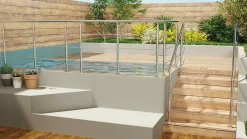 AICA Sanitaire Pack garde-corps 2 m avec 3 barres en inox 304 argent installation verticale by AICA- Accessoire D'Escalier