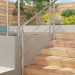 AICA Sanitaire Accessoire D'Escalier<Pack garde-corps 1.8 m avec 3 barres en inox 304 argent installation verticale by AICA