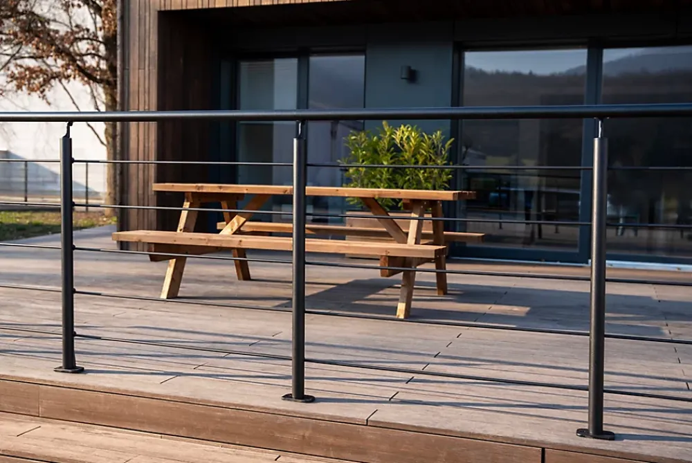 Burger Garde-Corps, Balustrade<Pack garde-corps 2m Opalu noir pose à plat