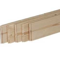 Forestea Pack promotionnel de 5 plinthes sapin massif petits nœuds bord droit 2050 x 95 x 9 mm- Moulure
