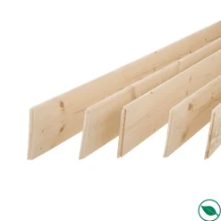 Forestea Pack promotionnel de 5 plinthes sapin massif bord rond 2050 x 110 x 9 mm- Moulure