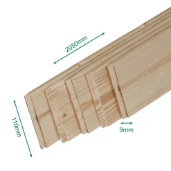 Forestea Pack promotionnel de 5 plinthes sapin massif bord rond 2050 x 110 x 9 mm- Moulure
