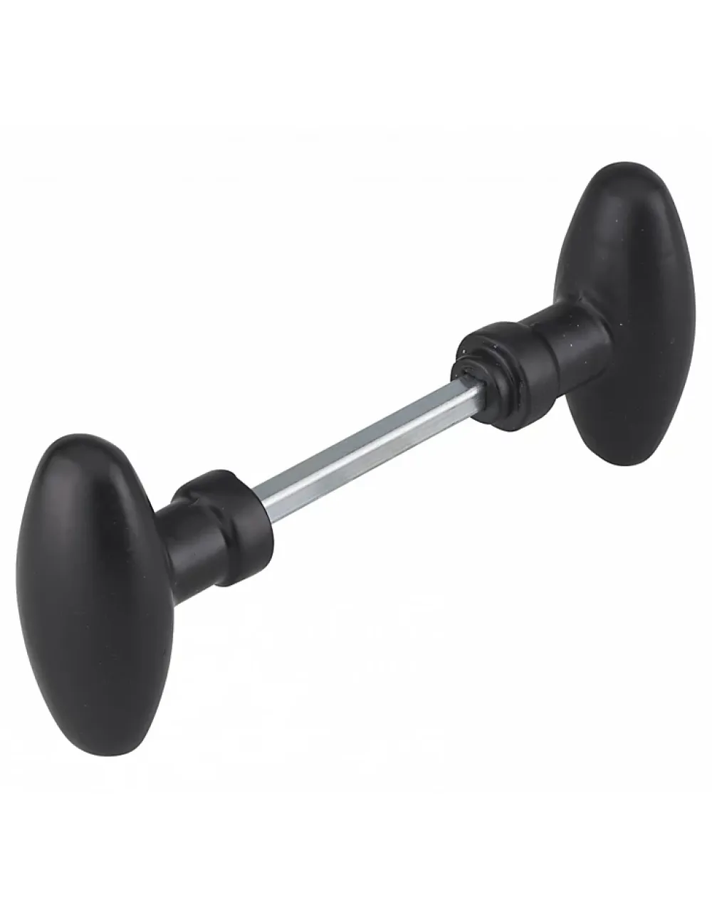 Thirard Paire de boutons ovoïdes pour porte d'entrée, carré 6x90mm, 1 portée, noir -- Poignée De Porte