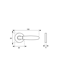 Thirard Paire de béquilles Mirella2 pour porte, carré 7mm, chromé brillant/satiné -- Poignée De Porte
