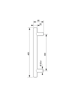 Thirard Paire de poignée pour porte battante, entr'axe 300mm, inox -- Poignée De Porte