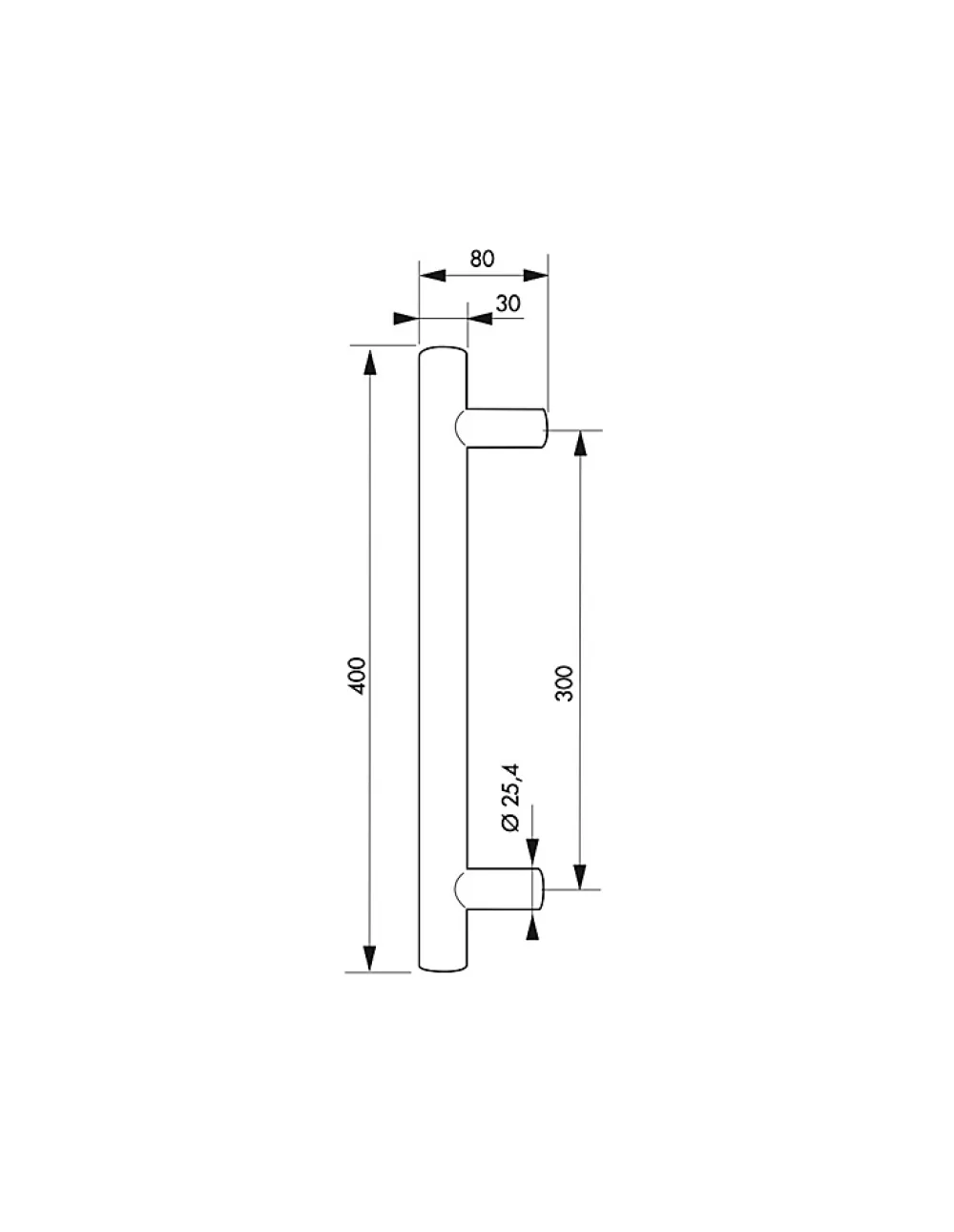Thirard Paire de poignée pour porte battante, entr'axe 300mm, inox -- Poignée De Porte