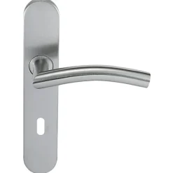 Klose Besser Paire de Poignées de porte Inox 304 sur Plaque "Romy Vague" - Trou petite clé- Poignée De Porte