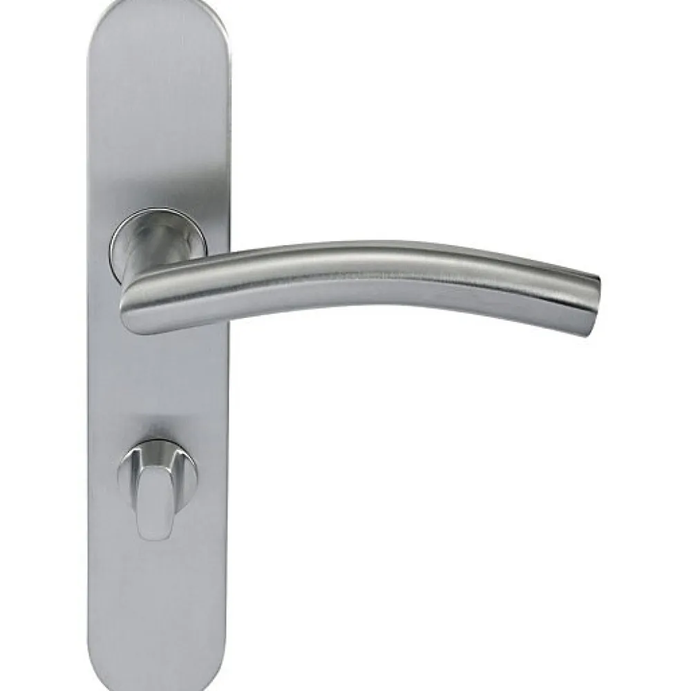 Klose Besser Poignée De Porte<Paire de Poignées de porte Inox 304 sur Plaque "Romy Vague" - Condamnation sans voyant