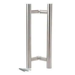 Klose Besser Poignée De Porte Extérieure<Paire de Poignées de Tirage / Bâton Maréchal - 1800 mm - "Oblique"- Inox 316 .
