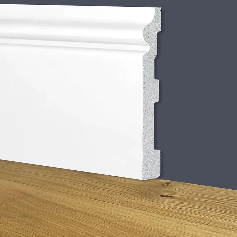 Eternal Parquet Plinthe Bois|Plinthe Bois<Palette de 100ml de plinthe plinthe BLANCHE mod. ETHNIQUE 150x18x2000mm en POLYMÈRES - Polystructuré